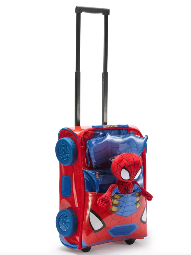 Spider-Man dětský cestovní kufr na kolečkách s hračkou