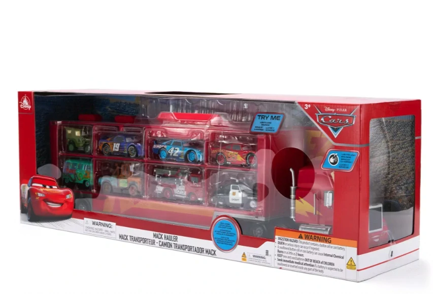 Cars kamion Mack + 8 kovových autíček